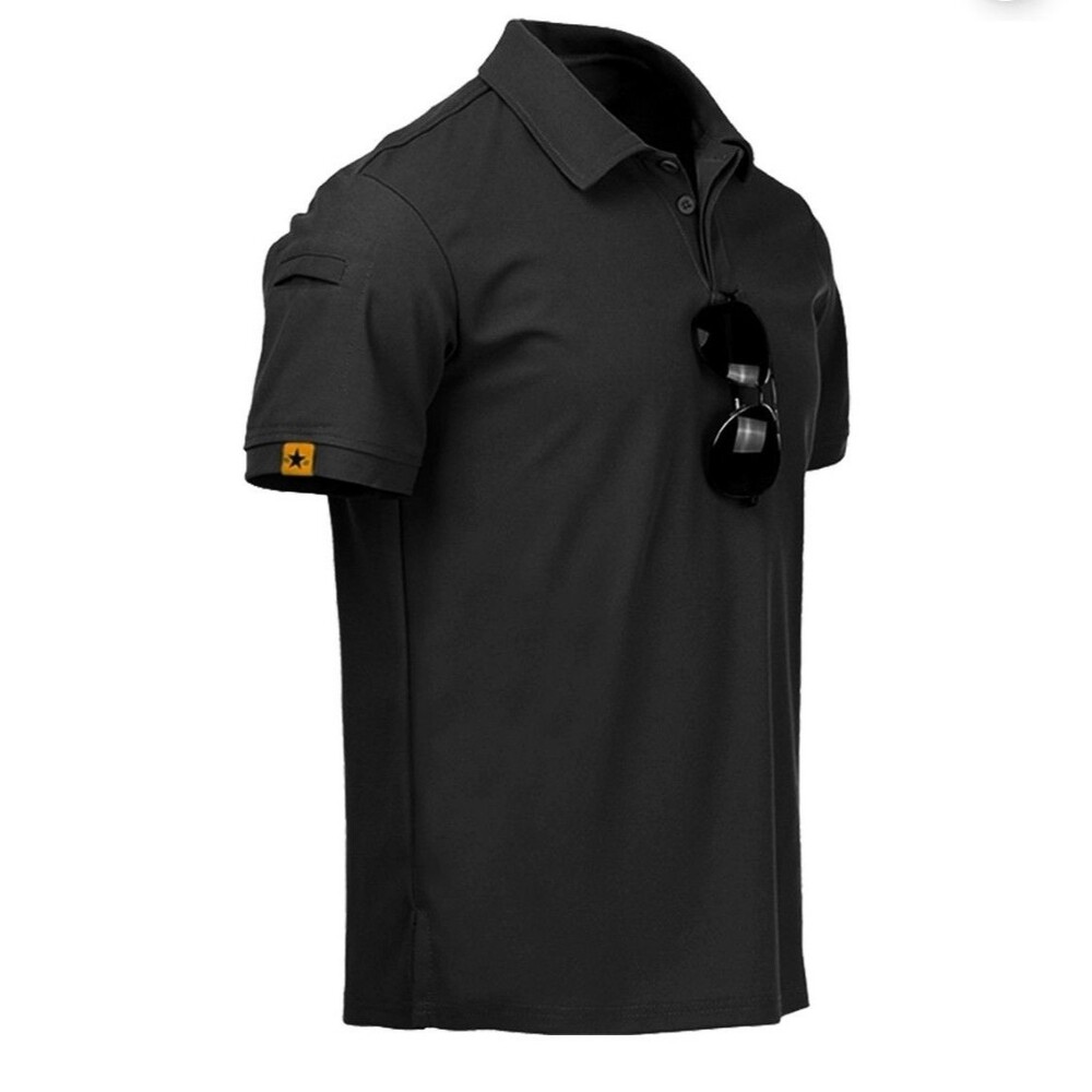 SPEED YOUR RUN SR Men's Tactical Black Short Sleeve Polo Size XL B21